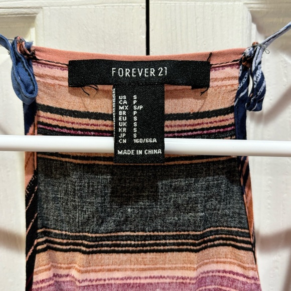 FOREVER 21 Women’s Striped V Neck Romper / Swim Cover Up - multicolor, size S - Picture 3 of 6